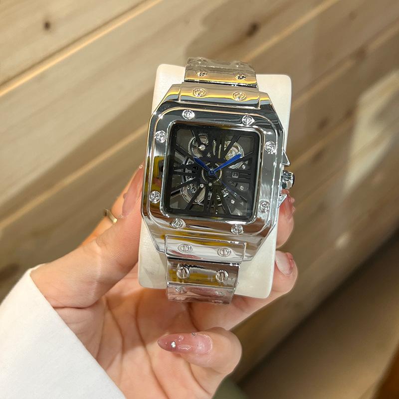 Kadi Men's Alloy Quartz Watch Hollow Transparent Bottom Men's Business Quartz Watch Wristwatch