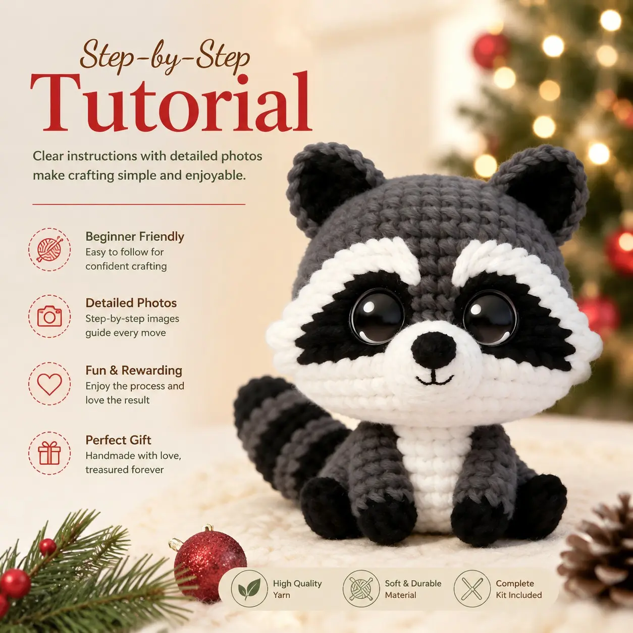 DIY Crochet Kit for Adults, Includes Yarn, Hooks, Pdf Guide, Video Tutorial, Perfect for Beginners, Ideal Gift for Home Decor