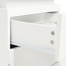 Sikaic Nightstand with LED Lights & Charging Station White Modern Accent Table 2 Power Outlets 2 USB Ports Sliding Top Drawers for Bedroom Living Room