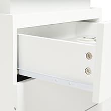 Sikaic 2PCS Nightstand with LED Lights Charging Station White Side Table Dresser Pedestal Tabletop Mode Lighted Vanity Desk