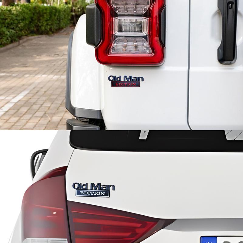 Premium Old Man Edition 3D Car Emblem Sticker Metal Badge Bumper Decals for Cars Trucks SUVs Side or Rear Tailgate Name Sticker - Gift for Drivers on Father's Day Retirement