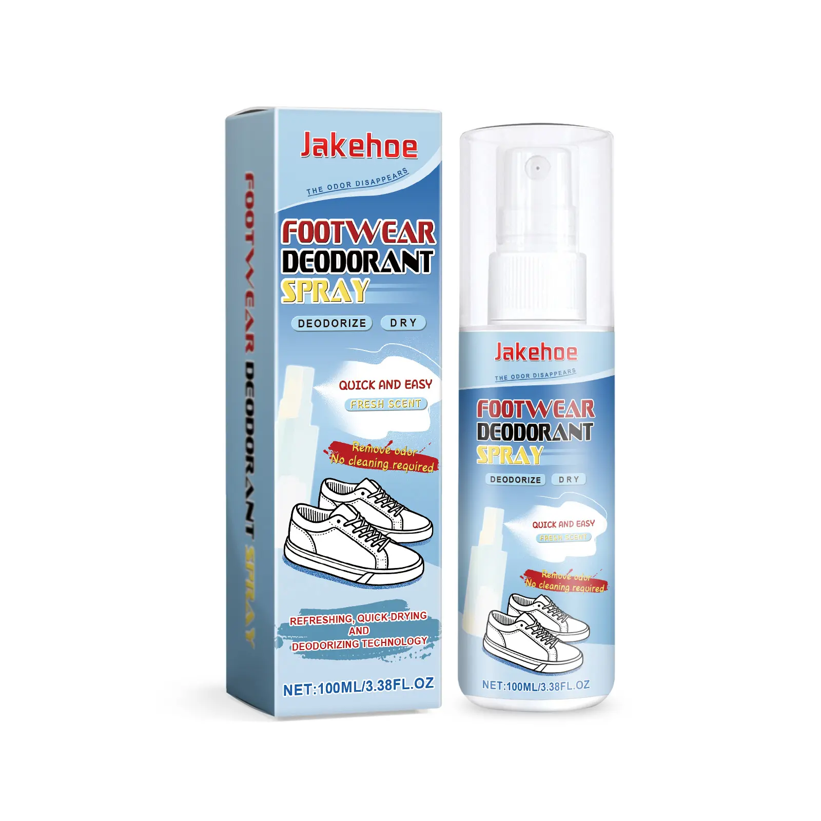 Shoe & Sock Deodorizing Spray with Mint Extract - Quick Spray Household Cleaner for Odor Removal, Sweat Elimination in Footwear, Shoe Cabinets; Pure Pine Nano Deep Cleaning for Toilet, Glass