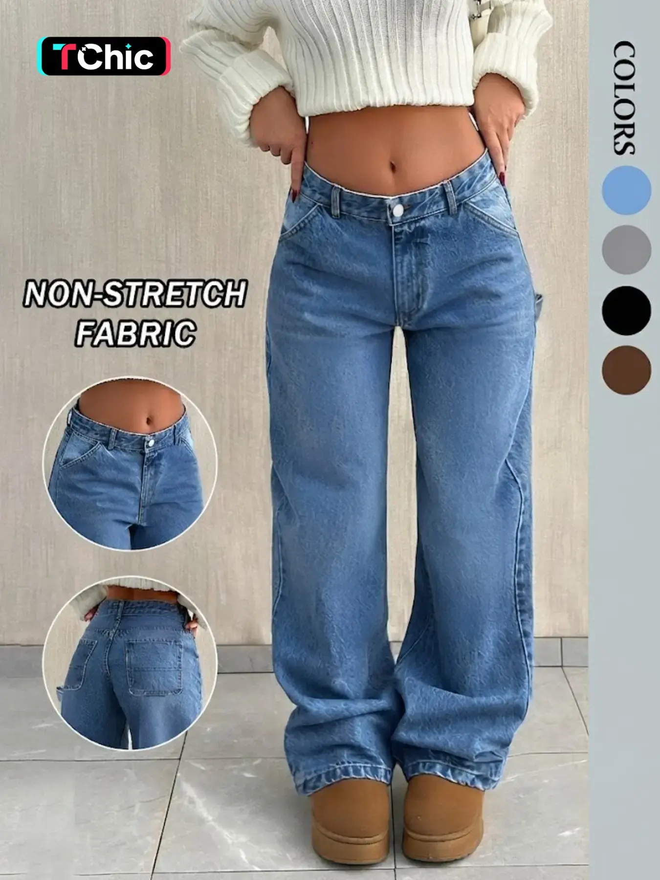 Women High Waist Wide Leg Jeans, Vintage Light Wash Baggy Straight Denim Jeans, Y2K Carpenter Loose Trousers with Pockets, Streetwear Style