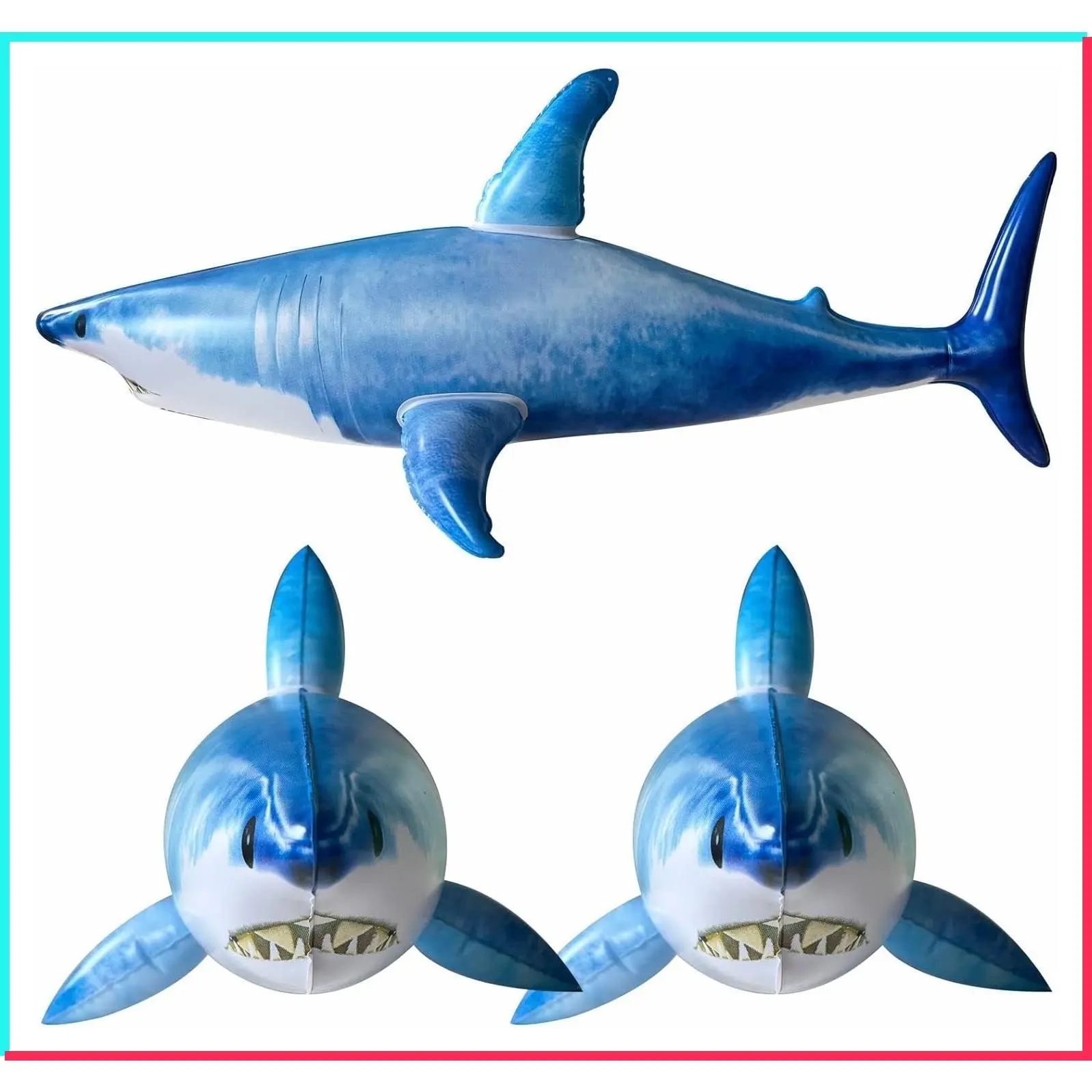 3PCS Inflatable Shark Starfish Pool Toy Balloons Birthday Party Decorations
