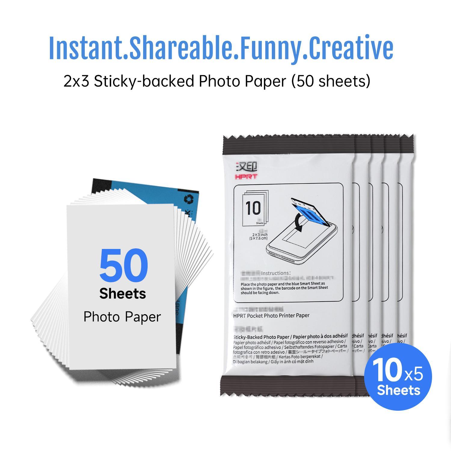 2* 3 Inch Graph Paper for Mini Printer, 20/50 Sheets/box Self Adhesive Photo Paper, Office Stationery & Supplies for Home School Office, Diy Sticker Paper #GLOBAL PICKS