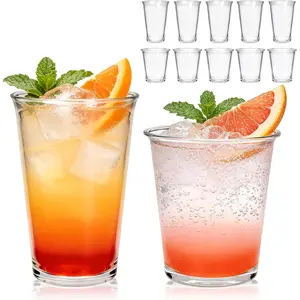 12 Pack Highball & Cocktail Glasses Set, 12 oz & 10 oz Stackable Thick Glass Cups, Drinking Glasses for Iced Coffee, Bubble Tea, Water, Juice – Kitchen & Bar Glassware Set