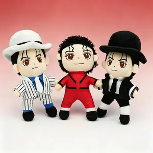 Michael Jackson Plush Doll, 9 Inch Pop Music Icon Stuffed Figure, Soft MJ Collectible Plush Toy With Classic Red Jacket & Black Hat, Cute Pop Star Character Decor, Perfect Birthday & Holiday Gift For Michael Jackson Fans And Music Collectors
