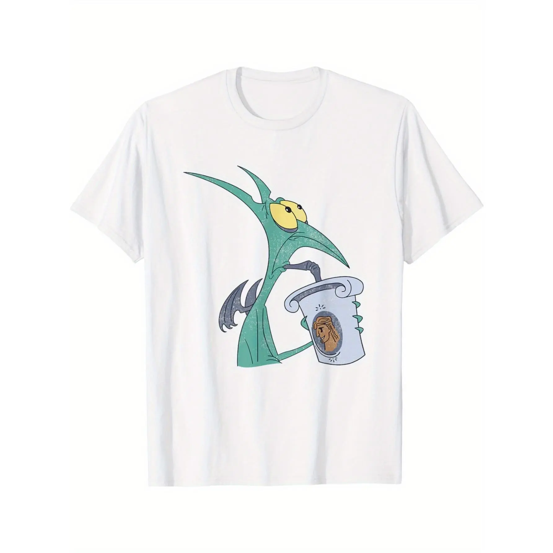 Men's Short-Sleeve 'I'm Panicking' Hercules Graphic T-Shirt - 100% Cotton, Soft, Breathable Round Crewneck, Casual, Athletic, Cold Wash, All Seasons, for Mythology Fans, Street Look Tops