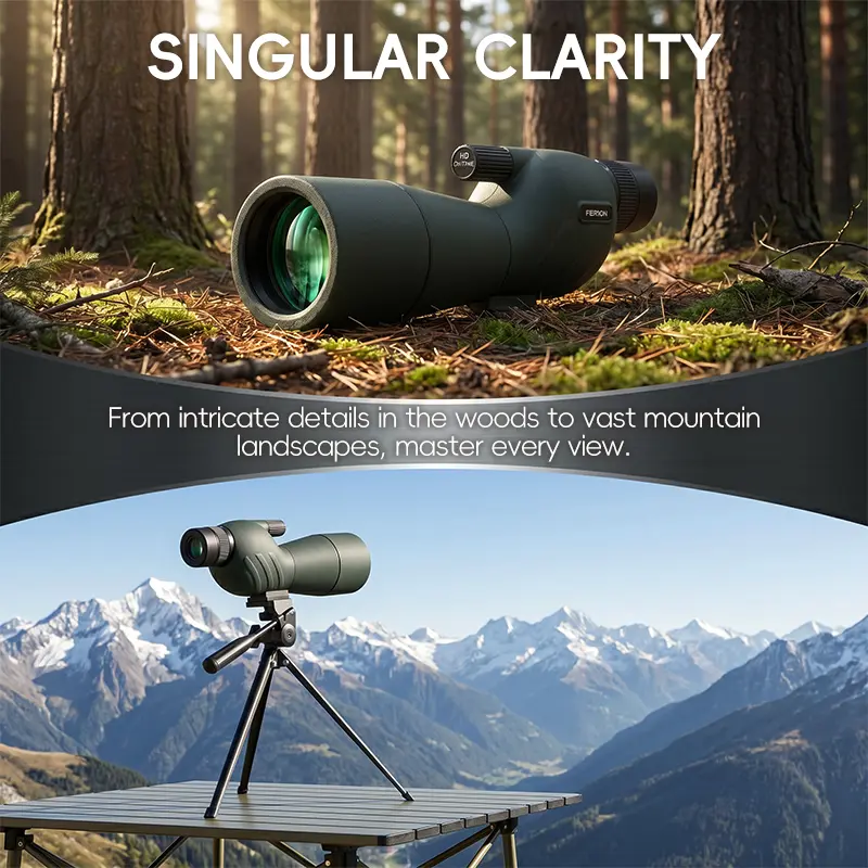 60mm Large Aperture Zoom Monocular Telescope Set, with up to 75x Magnification. Includes a Metal Tripod Stand, Black Carrying Case, and Anti-slip, Anti-sweat Design. Suitable for Shooting Target Practice, Bird Watching, and Makes a Wonderful Surprise