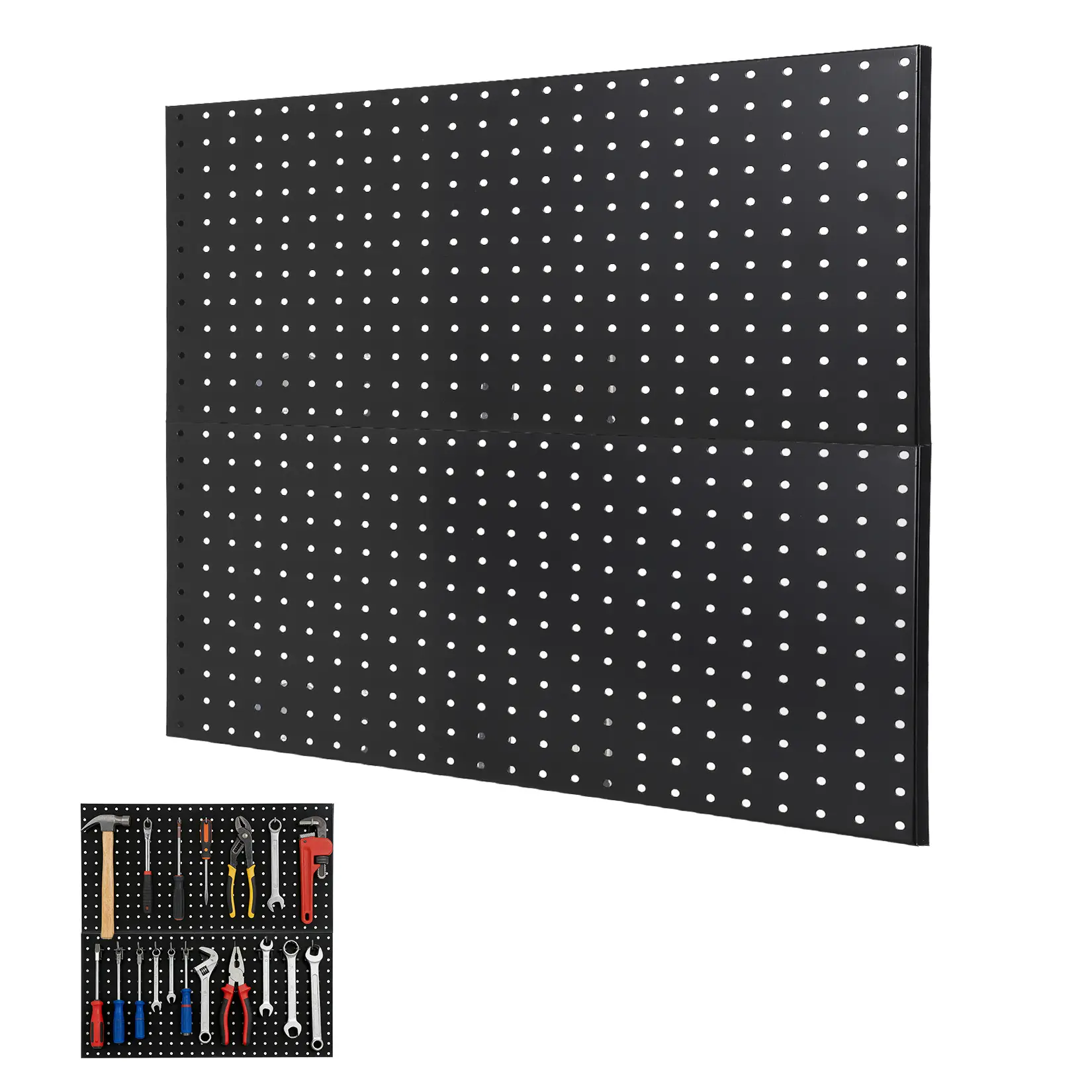 2 PCS Metal Pegboard Panels, 24" x 24" Peg Board Wall Organizer, Tools Pegboard Storage System for Workbench, Garage Tool Storage, Craft Room