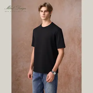 MBNL-F/Qinlei Menswear "Wool Tee" Custom Woven Lenzing Modal Wool Casual T-Shirt LL-WSY1114