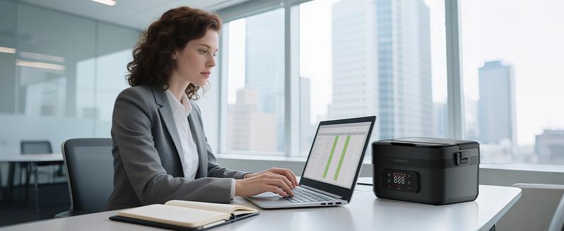 Yofidra Stylish Cordless Portable Electric Heated Lunch Box 1.5L-6 Cups Self-Heating with 10000mAh Battery Timer & Temp Control Food Warmer for Adults Office Outdoor Black Tableware Meal Prep Containers Stainless Steel Bento Square