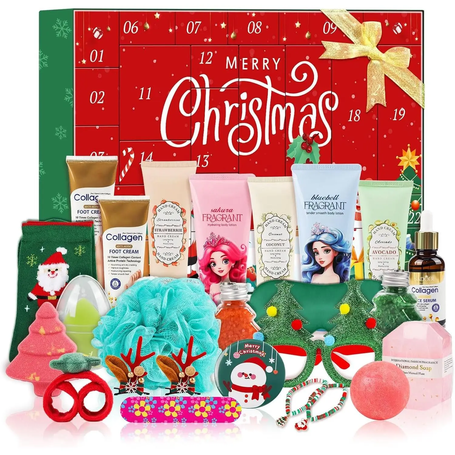 Advent Calendar 2026 24 Days of Luxury Bath & Body Gifts Set Christmas Countdown Calendar Holiday Skincare Beauty Gift Baskets