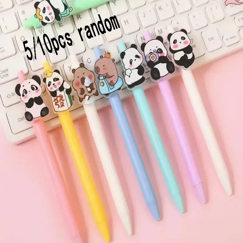 Cartoon Panda Ballpoint Pen, 0.5mm Tip, Smooth Writing, Quick-Dry, Non-Scratch, Safe Material, Perfect for Students, Left-Handed Friendly