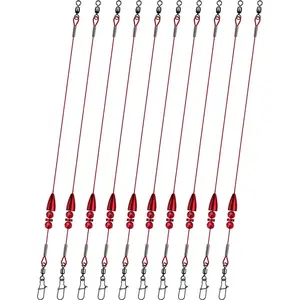 Texas Rigs 10 Pack Pre-Rigged Bass Fishing Rig with Bullet Weight Swivel & Snap Weedless Soft Plastic Rig for Largemouth & Smallmouth Bass