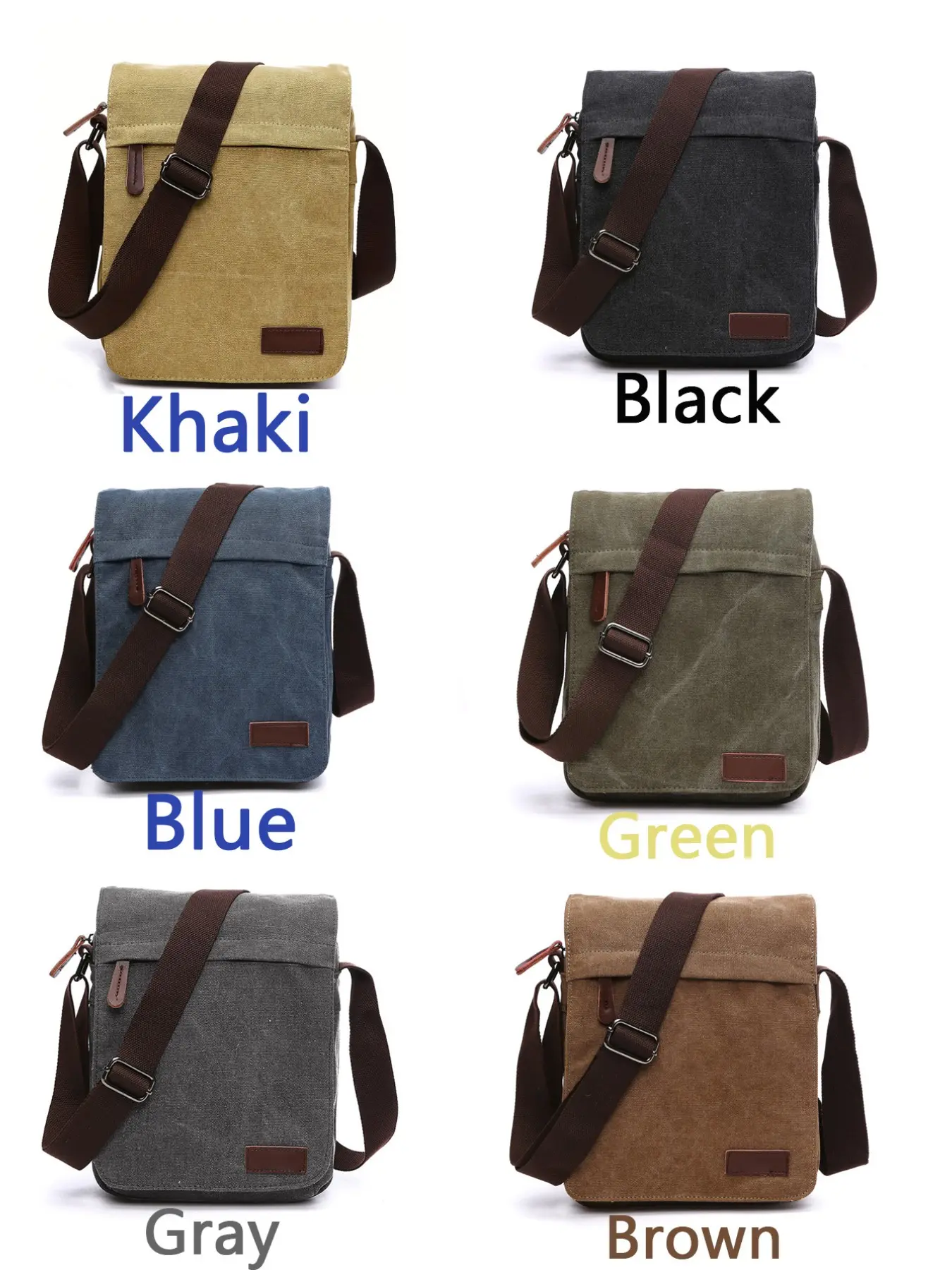 Vintage Canvas Shoulder Bag, Men's Fashion Portable Outdoor Backpack, Unisex Crossbody Bag, Expandable Zipper, Adjustable Strap
