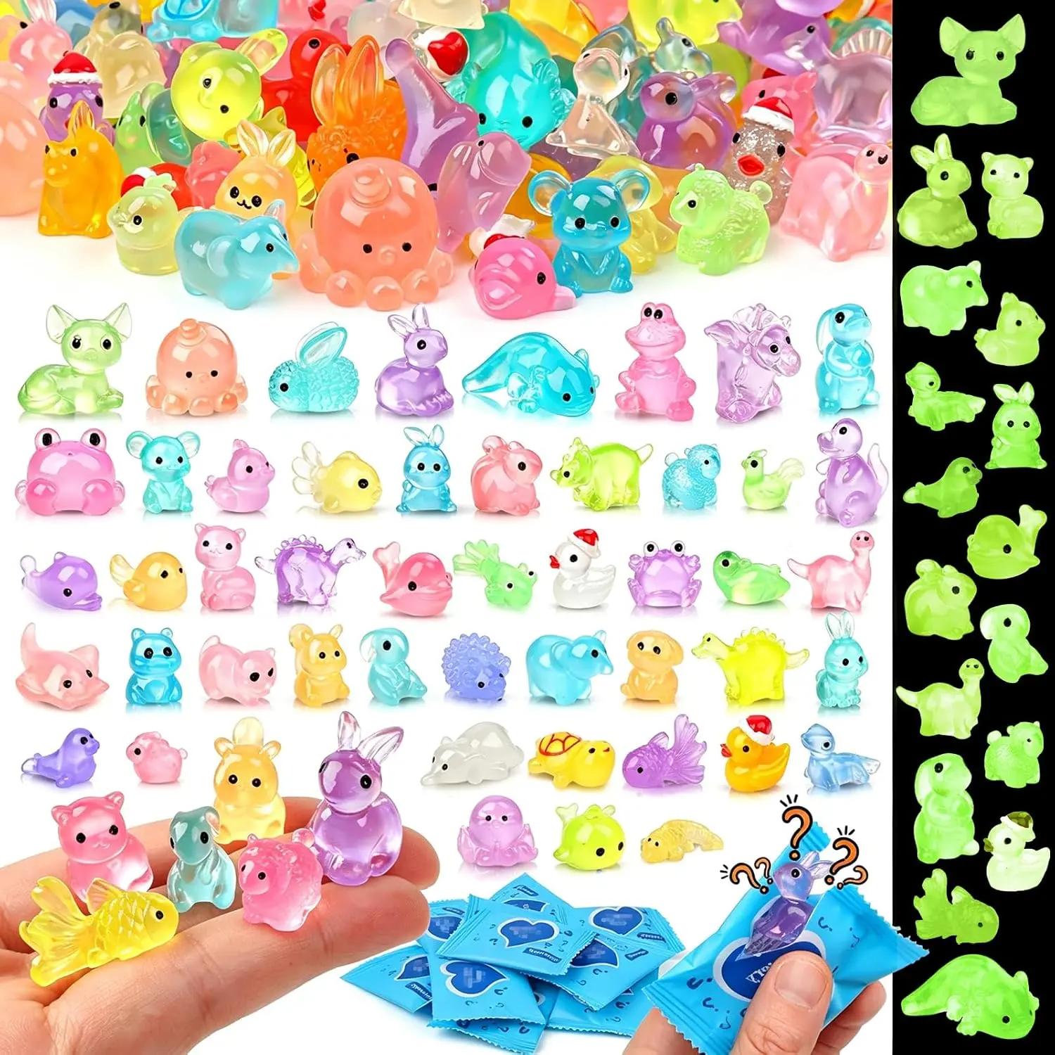 100PCS Mystery Bag Mini Resin for Crafts Decor Mini Resin Ocean Miniature Ornaments for Landscape Aquarium Dollhouse Favors Surprise Gifts for Kids