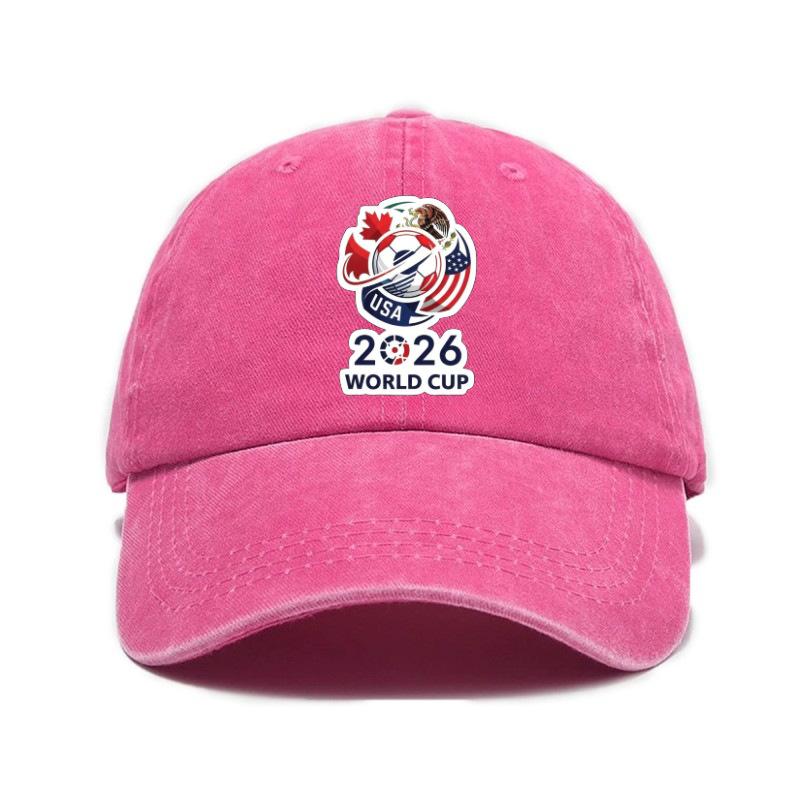 2026 USA-Canada-Mexico World Cup Printed Washed Vintage Soft Top Baseball Cap for Men and Women, Trendy Hat Reindeer Cupid