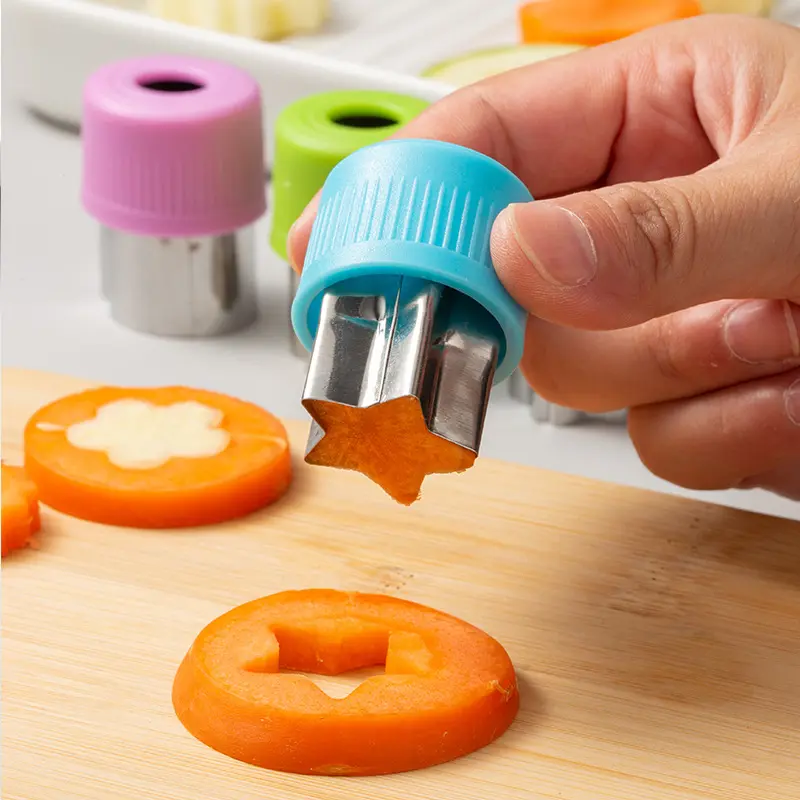 Cookie Cutters Fruit Shapes Set - 3/9 PCS Stainless Steel Food Cutters with Safety Handle, for Bento Lunch & Baking (Bag Charm Accessory)