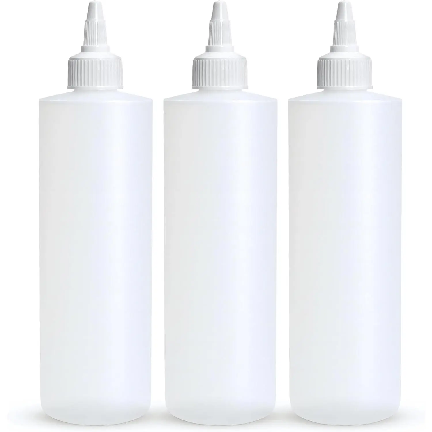 Condiment Squeeze Bottles, 8 OZ Empty  Bottle with Twist Top Cap, Leak Proof -  for Ketchup, Mustard, Syrup, Sauces, Dressing, Oil, Arts and Crafts,  Plastic - 3 PACK