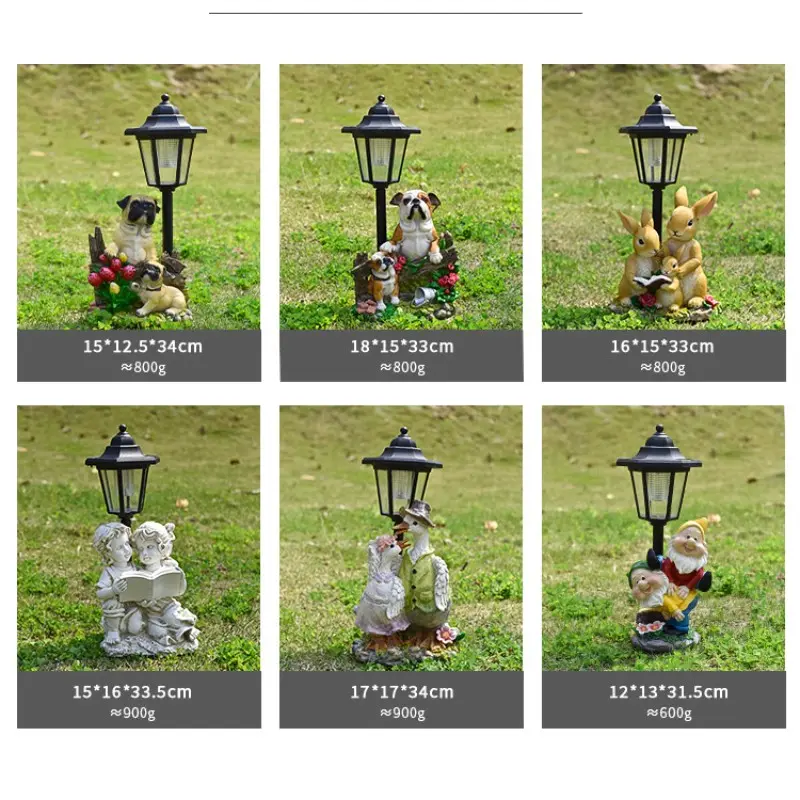 New Solar Puppy Resin Garden Ornament, Waterproof Glow-In-The-Dark Sculpture, Outdoor Patio Lawn Decor, Gardening Gift for Enthusiasts