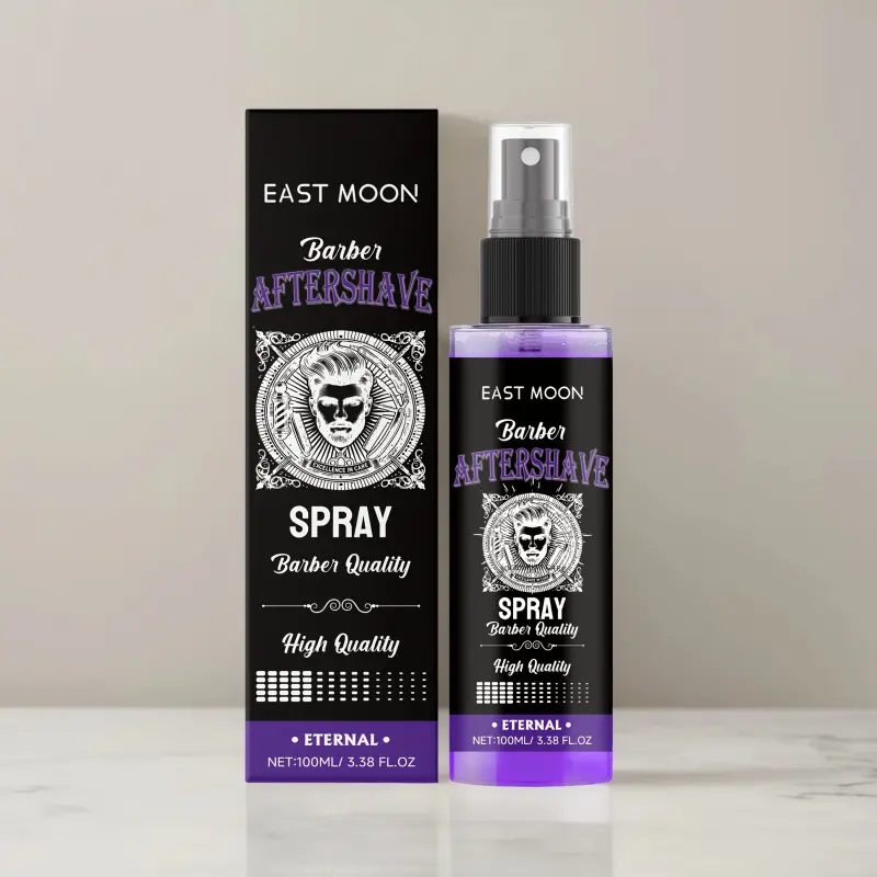 East Moon Men'S Aftershave Fragrance Spray-Gently Cleanses And Nourishes Beard, Providing Long-Lasting Moisture, Keeping Skin Hydrated, And Delivering a Refreshing Sensation to The Post-Shave Area. 3.38oz Essence Spray for Post-Shave Care
