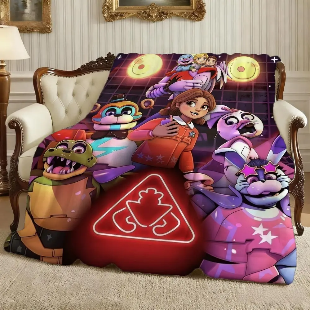 Nightmare Security Team Themed Printed Flannel Blanket, Plush Printed Blanket with a Warm and Rich Texture. A Versatile and Worry-free Throw Blanket, an Essential Item for Napping in Air-conditioned Rooms. Suitable as a Sofa Shawl or for Use
