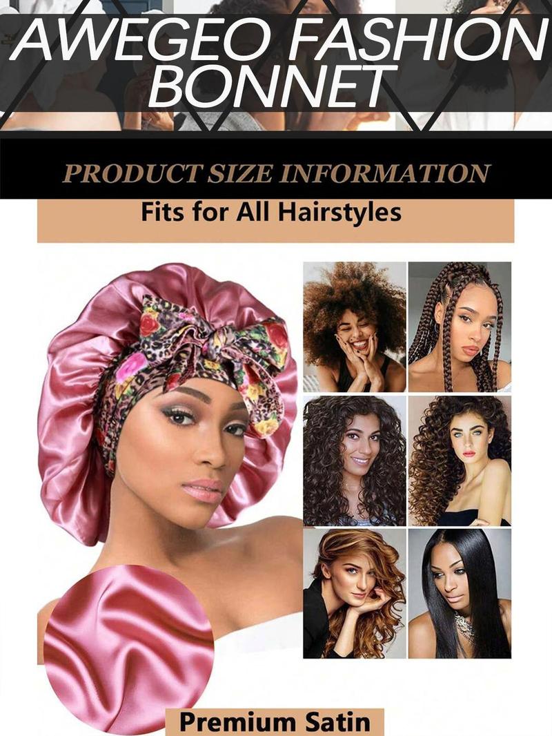 Women's Bow Decor Satin Sleeping Bonnet, Casual Comfortable Hair Care Bonnet, Soft Sleeping Bonnet for Women & Girls, Bonnets for Sleeping