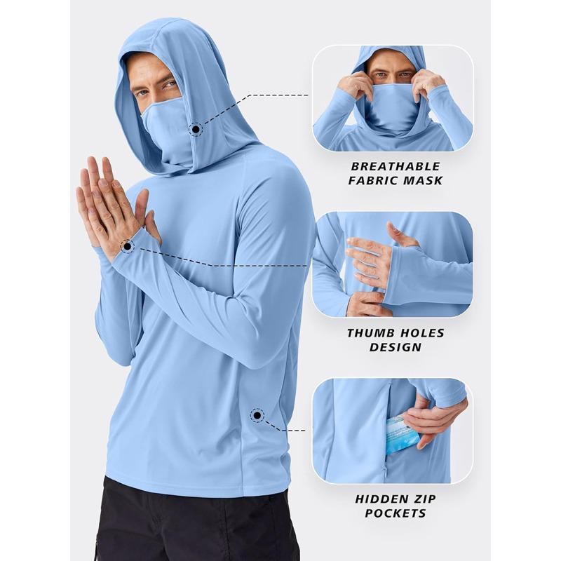 Men Women Quick Dry Sun Protection Hoodie Shirt for Hiking Climbing Fishing Outdoor Sports