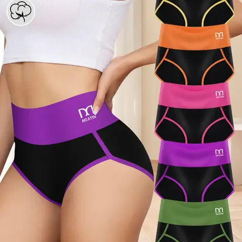 QUASTI Women's 5-Piece 5-Color Set Seamless High Waist Shapewear Panties - Underwear, Shapewear, Waist Control, Hip Lifting, Smooth Lines, Nylon-Spandex-Elastane Soft Stretch, Rose & Multicolor, S-XXL, Feminine Items for Adults, Daily & Active Wear