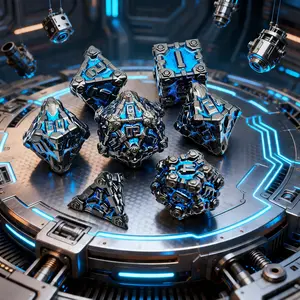 Mini Metal Dice, Future Technology Rampart Elements, Large Board Game Accessories Party Game Accessories, Dungeons & Dragons DND TRPG Polyhedral Dice, Role Playing Dice, Chessboard Accessories, Christmas, Thanksgiving, Birthday Gifts
