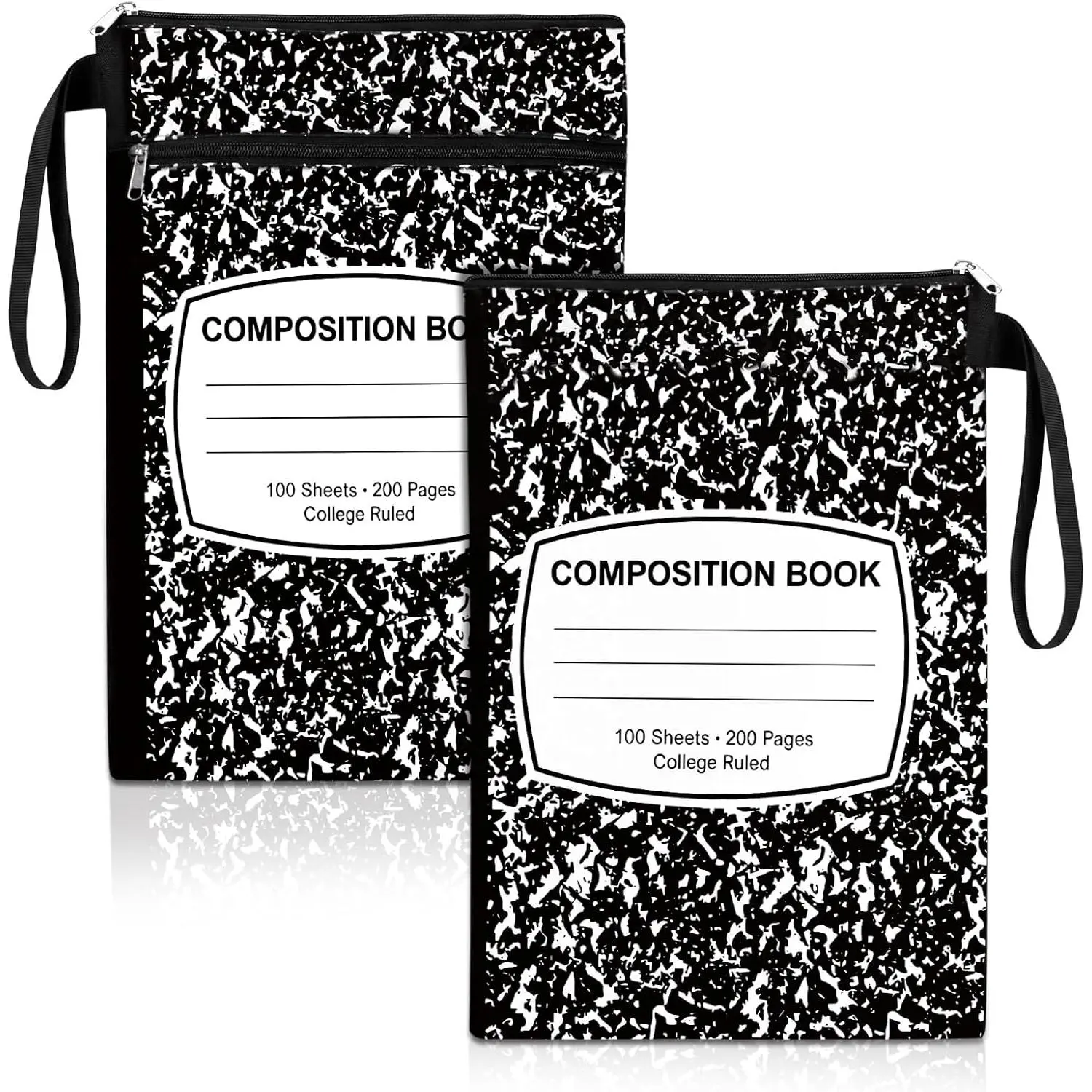 2 count Composition Notebook Book Cover Pouch with Zipper  to School Book Sleeve   Books Protector Zipper Pouch  to School Gifts for Students Readers