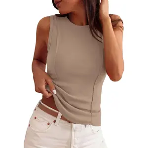 Sleeveless Tops for Women 2026 Summer Ribbed Tank Top Fitted Shirts Basic Tees Cute Spring Going Out Y2k Clothes