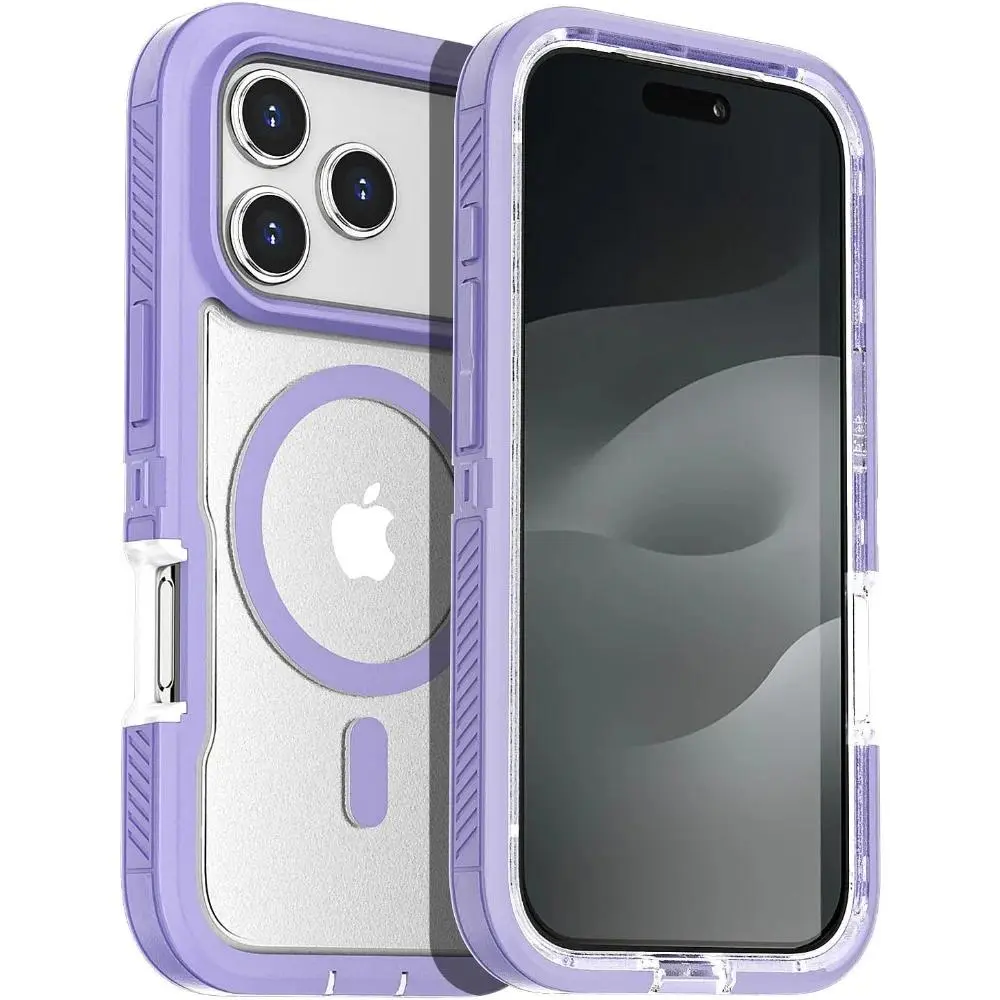Matte Clear Magnetic OTT Phone Case for IPhone Air 17 16 15 14 Plus 13 Pro Max Anti-Slip Grip & Wireless Charge Protector Cover