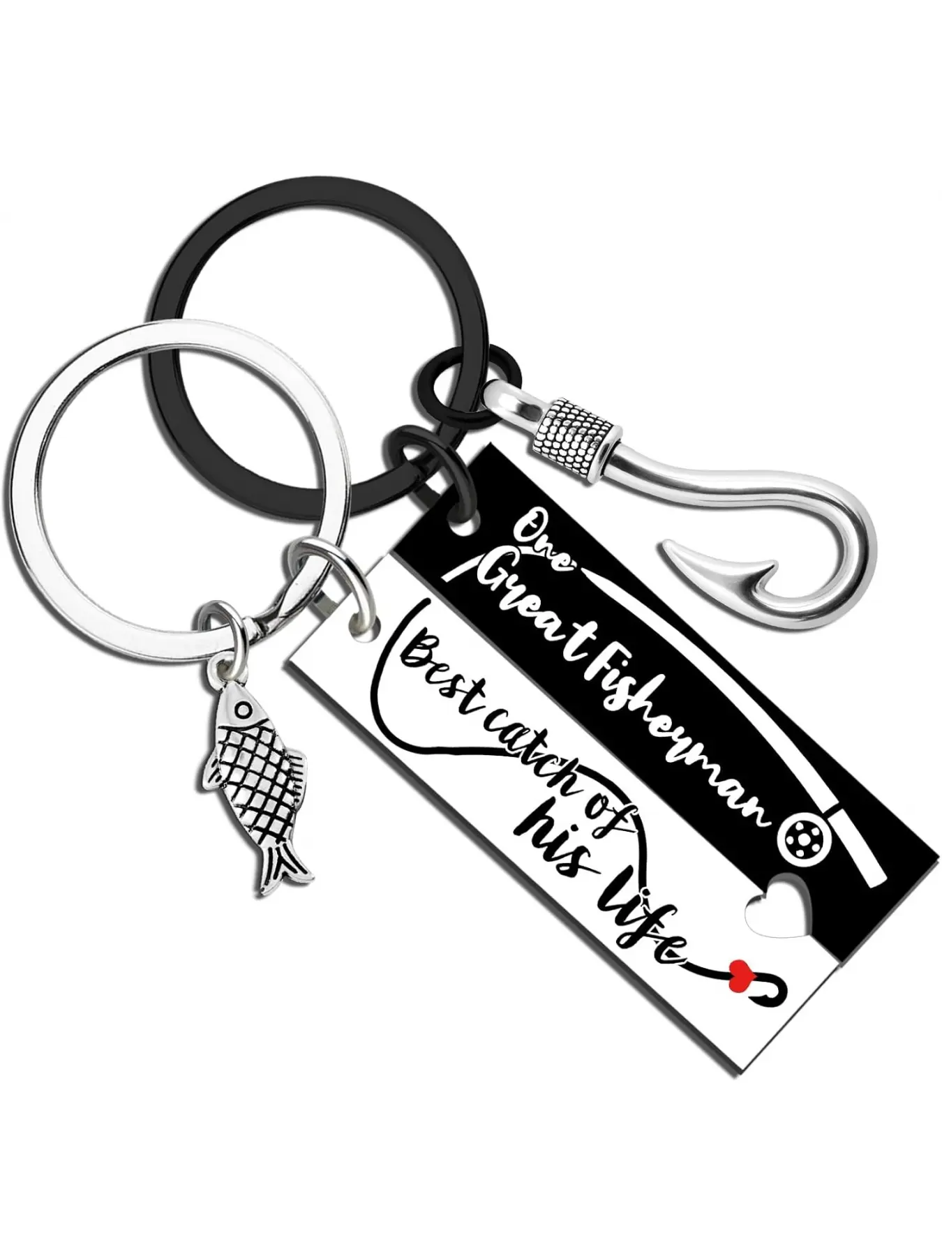 Valentines Day Gifts for Him Fishing Gifts for Men Couple Keychain Unique Gift for Fisherman Funny Fishings Lures Hook Keychain Stocking Stuffers for Men Funny Matching Keychains Couples