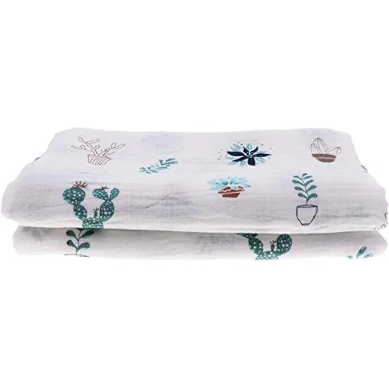 Muslin Swaddle Blanket Receiving Blanket Cactus