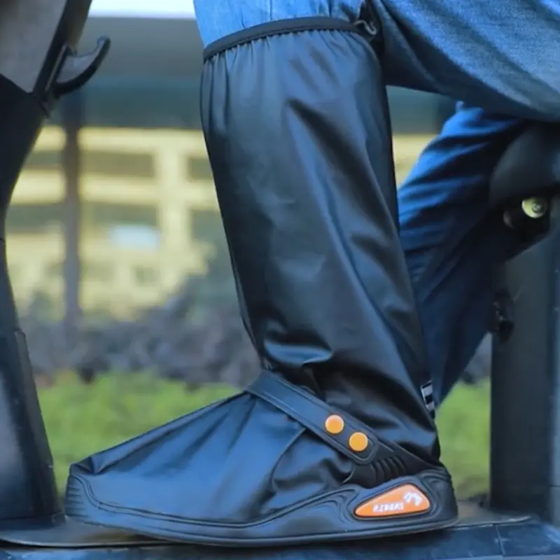 High-Top Durable Waterproof Rainproof Shoe Covers, PVC Multi-Purpose Portable Booties, Ideal for Motorcycle Riding, Outdoor Fishing, Hiking, Yard Work