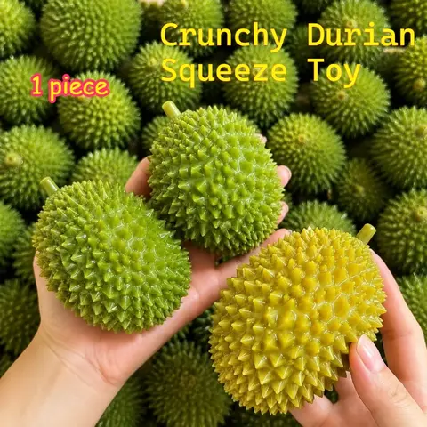 Handmade Crunchy Durian Squishy Ball Sound Fidget Toy Decompression Squeeze Fidgets Building Block Stress Squeeze Toy Anxiety Relief Sensory Gift for Adults Office Desk Decor