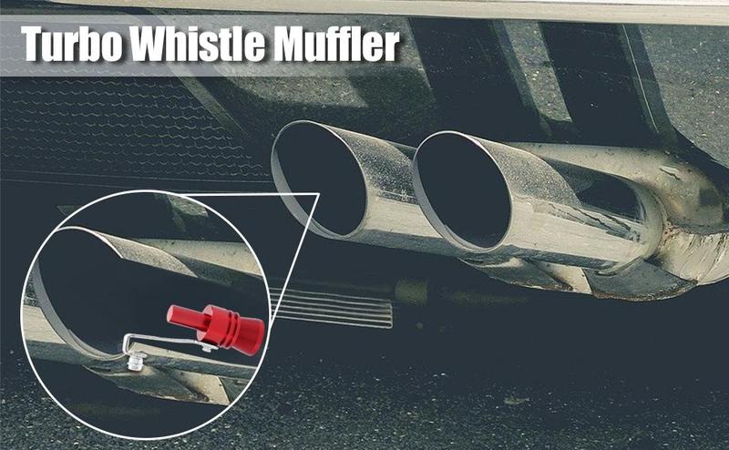 2pcs XL Size Aluminum Alloy Universal Turbo Sound Exhaust Muffler Pipe Whistle Car Roar Maker Red