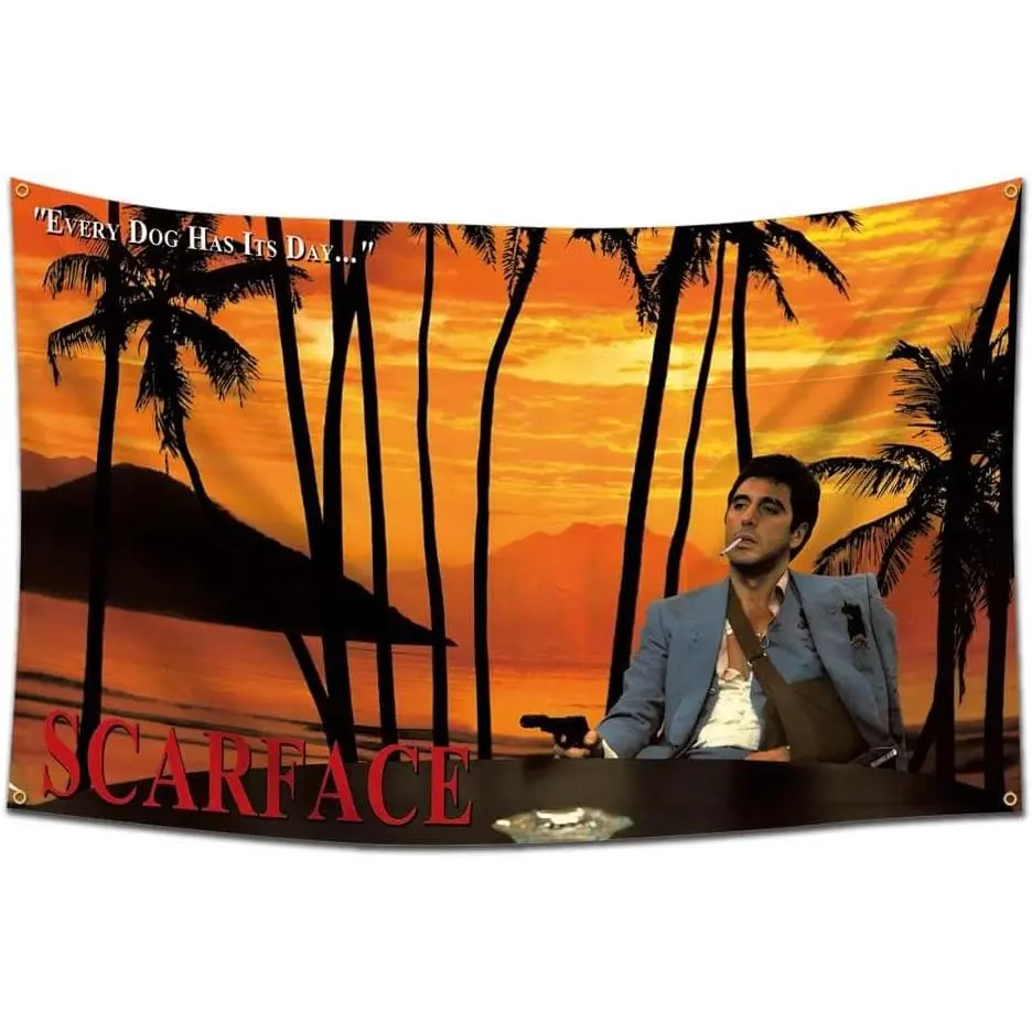 LCFHOME Scarfaces Tapestry Movie Flag 3X5Ft Bedroom Living Room College Dorm Wall Hanging Tapestry