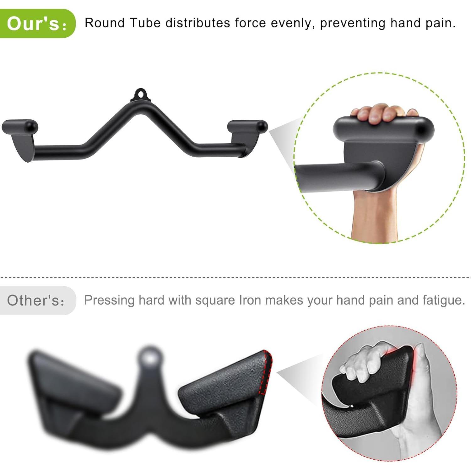 LAT Pull Down Bars  Machine Attachment, Rowing T-bar V-bar Set,  Strength  Handle Grips for  Machine Rowing Machine, 12" 20" 24" 28" 32" Five Sizes