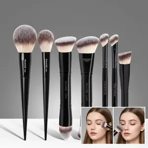 MAANGE 7pcs Makeup Brush Set, Face Makeup Brushes, Flat Foundation Brush, Loose Powder Brush, Blush Brush, Concealer Brush, Contour Brush, Eyeshadow, Detail Brush, Makeup Brushes for Application, Professionals and Beginners