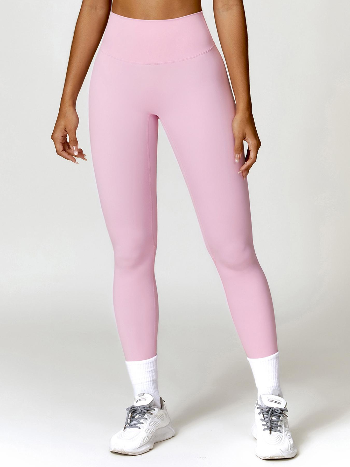 Women's Solid High Waist Sports Leggings, Casual Comfy Breathable Skinny Pants for Yoga Gym Workout Running, Ladies Sportswear for All Seasons