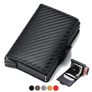 Double Layer Large Capacity Card Holder Wallet for Men, RFID Blocking Anti-Skimming Mini Slim Cash & ID Storage Pocket Purse