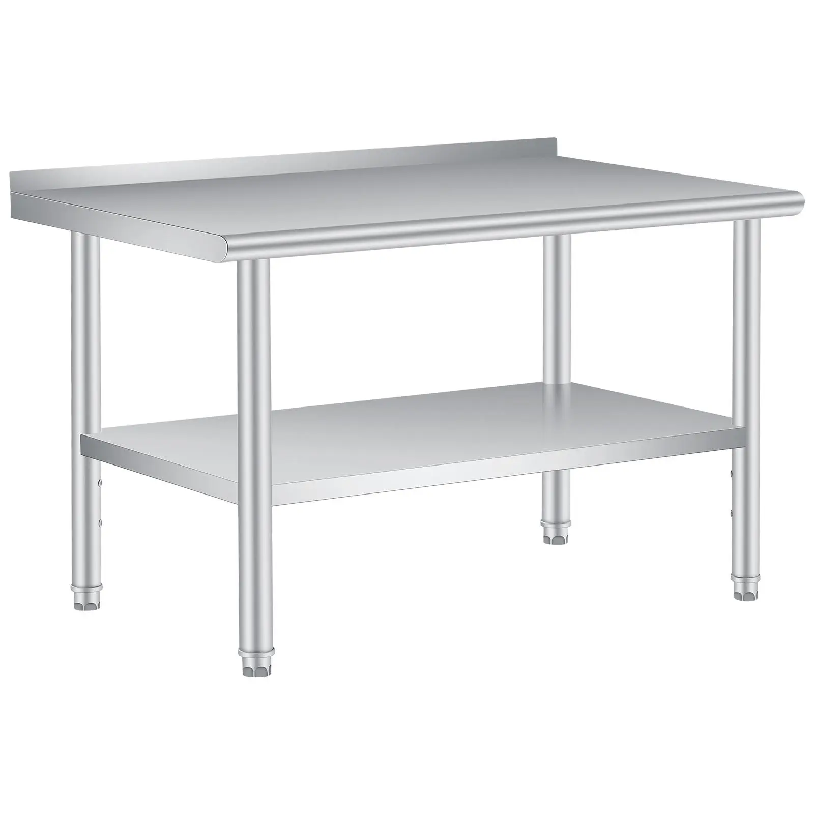 Commercial Stainless Steel Prep Table with Wheels - 30x24 Inch Heavy-Duty Kitchen Work Table with Backsplash, Adjustable Under Shelf, Mobile Metal Workstation for Restaurant, Food Truck