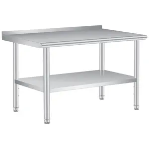 Commercial Stainless Steel Prep Table with Wheels, 30 x 24 Inch Heavy Duty Kitchen Work Table with Backsplash & Adjustable Under Shelf, Mobile Metal Workstation for Restaurant Food Truck Backyard BBQ Patio