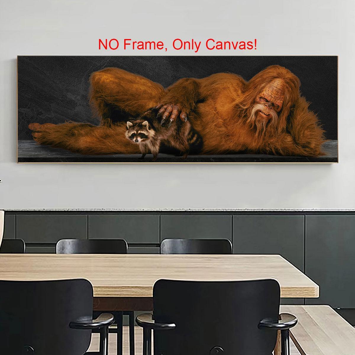 Sasquatch Pattern Canvas Painting without Frame, Unframed Art Print, Modern Wall Art, Wall Art Decor for Home Living Room Bedroom Office, Poster