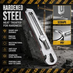 Multi-Functional Heavy-Duty Stainless Steel Craft Knife, Durable Material and Versatile Tool for Precision Cutting, Multifunctional Use Ideal for DIY Projects and Crafts