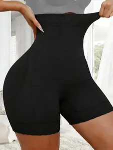 1 Count Women's Tight-Fitting Shapewear Shorts, Fajas, Colombian Shapewear, Firm Waist Lift Buttocks Shaping Panty with Lace Trim, Zipper Crotch Design Shaper Panties, Suitable for Yoga & Everyday Wear