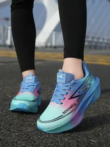 High Elastic Shock Absorption Running Shoes for Women, Gradient Color Design, Breathable Mesh, Comfortable Durable Sole, Unisex, All-Scene Use